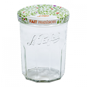 Lot de 6 pots à confiture en verre 385ml avec couvercle à vis 82mm