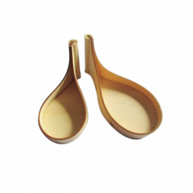 Mini cuillère mise en bouche jetable en bambou 10.5x5x5cm - Lot de 100