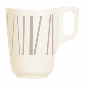 Mug 30cl beige en zenix avec motifs baguette taupe