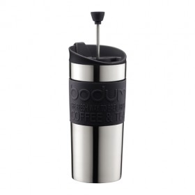 Mug à piston en inox double paroi 35cl noir - A l'unité