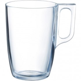Mug en verre transparent à anse 32 cl - Lot de 6