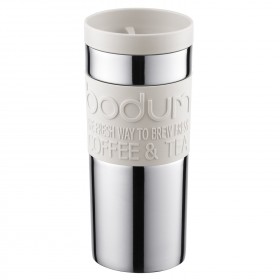 Mug de voyage double paroi en inox 35cl blanc crème - A l'unité