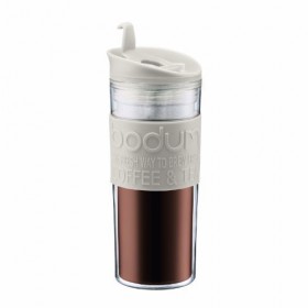 Mug de voyage en plastique 45cl blanc crème - A l'unité