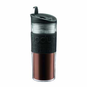 Mug de voyage en plastique 45cl noir - A l'unité