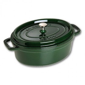 Cocotte en fonte ovale 29 cm vert basilic