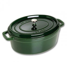Cocotte en fonte ovale 33 cm vert basilic