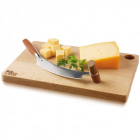Planche à fromage en bois avec couteau à fromage 2 poignées