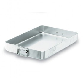 Plat à rôtir en aluminium anse tombante 65x43cm