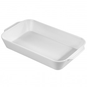 Plat à rôtir rectangulaire en porcelaine blanc 39,7x22,2cm