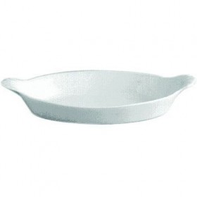 Plat ovale à oreilles blanc 20,3x11,5cm en porcelaine
