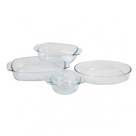Set de 4 plats à four en verre 1,8L / 1,4L / 2,3L / 1L