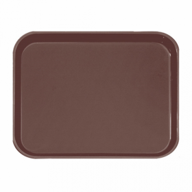 Plateau de bar antidérapant rectangulaire en fibre marron 51 x 38 cm