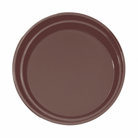 Plateau de bar antidérapant rond en fibre marron 35,5 cm