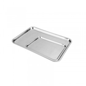 Plateau de service en inox 48 x 33.3cm