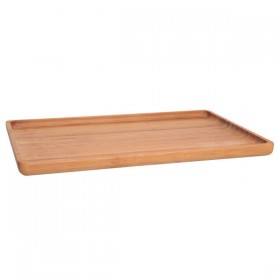 Plateau de service rectangulaire en bambou 29 x 18,5 x 1,6 cm