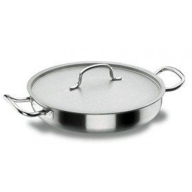 Poêle à paëlla induction avec couvercle inox 18/10 - Ø 28 cm