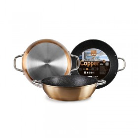 Poêle profonde en cuivre 28cm avec anse