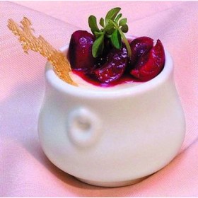 Pot à jus anneaux 8cl blanc en porcelaine