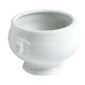 Bol potage tête de lion blanc 550ml en porcelaine - Lot de 4