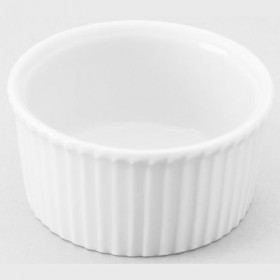 Ramequin plissé blanc 7cl en porcelaine 7cm - N° 3 - Lot de 12