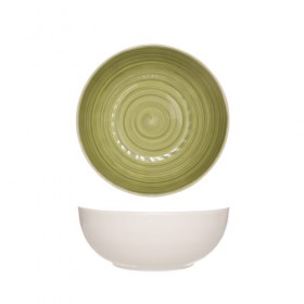 Saladier rond vert 25cm en grès - A l'unité