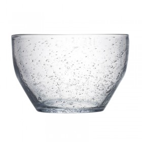Saladier transparent en cristallin bullé soufflé bouche 490cl