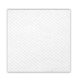 Serviette blanche en papier tissu 1 pli 33 x 33cm - Lot de 100