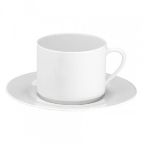 Soucoupe à déjeuner blanche 16,4cm en porcelaine - Lot de 12