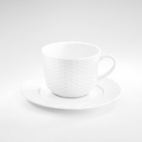 Soucoupe déjeuner 16cm blanche en porcelaine - Lot de 12
