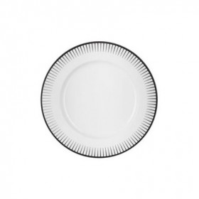 Sous-tasse à café blanche 12.5cm en porcelaine avec motifs en relief noir