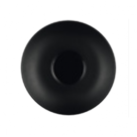 Sous-tasse à déjeuner noire 16.5cm en porcelaine