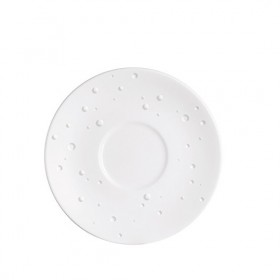 Sous-tasse à café blanche avec motif goutte d'eau 12.5cm en porcelaine