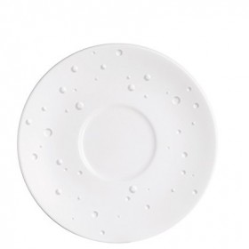 Sous-tasse à déjeuner blanche avec motif goutte d'eau 16.5cm en porcelaine