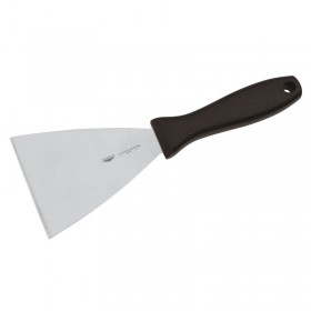 Spatule / grattoir triangulaire en inox et polypropylène 12x10cm