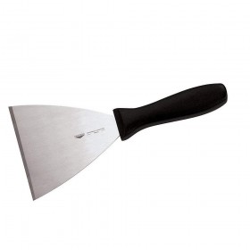 Spatule / grattoir triangulaire en inox et polypropylène 12x12cm