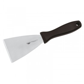 Spatule / grattoir triangulaire en inox et polypropylène 12x4cm
