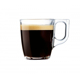 Tasse expresso en verre transparent à anse 9cl - Lot de 6