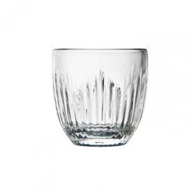 Tasse expresso en verre pressé transparent décor jeux d'orgues 10 cl - Lot de 6