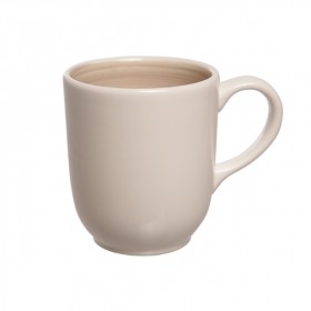 Tasse / Mug beige et marron 35cl en grès - Lot de 6