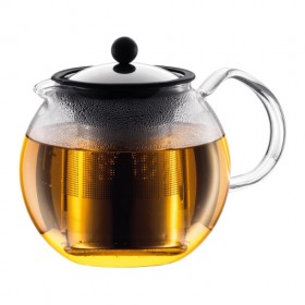 Théière à piston filtre en inox 100cl Brillant