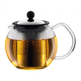 Théière à piston filtre en inox 50cl Brillant