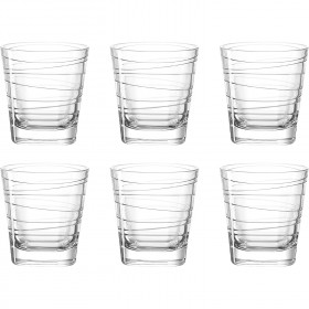 Verre à eau transparent motifs rayures 25cl - Lot de 6