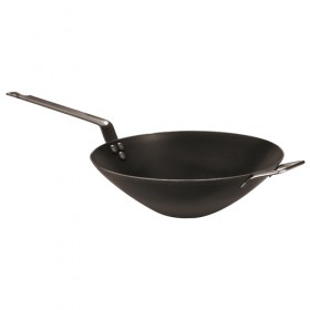Wok en fer bleu 32cm