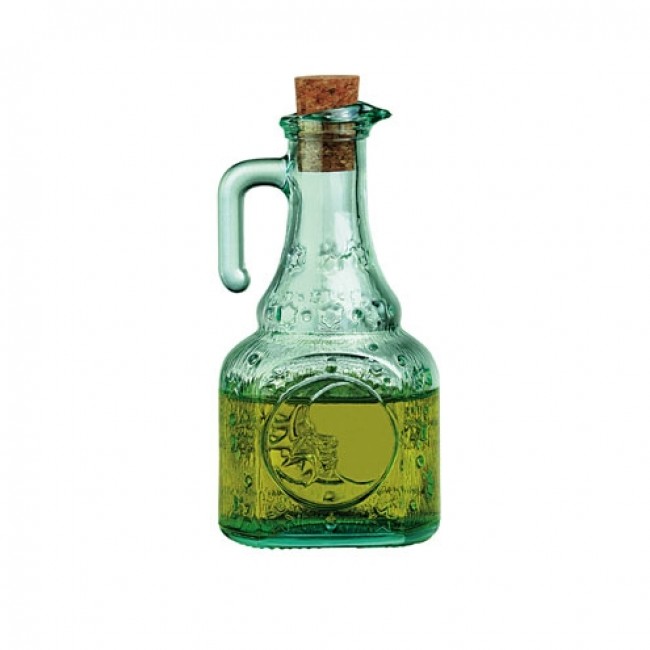 Huilier / vinaigrier en verre teinté vert transparent 25 cl 8 x 6 x 16 cm -  Country Home - Bormioli Rocco