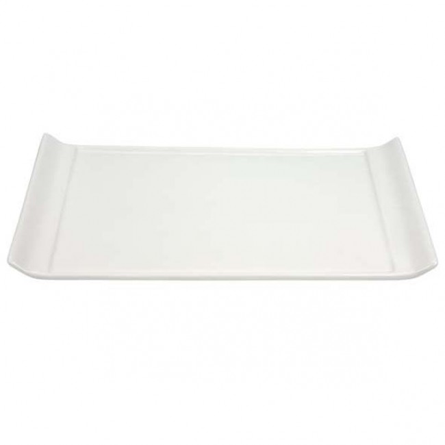 Plat à cake rectangulaire blanc 37,3x14,7cm en porcelaine - Pillivuyt