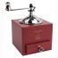 Moulin à poivre carré manuel 13cm bois de hêtre manivelle rouge piment - Roellinger - Peugeot