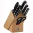 Bloc de couteaux en bois - 8 pièces - manche noir - Professional S - Zwilling