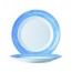Assiette plate ronde blanche/bleue 20cm - Brush blue - Arcoroc