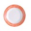 assiette plate ronde blanche/orange 24cm en arcopal - arcoroc