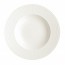Assiette à pâtes ronde 31,5cm en porcelaine blanche reliefs géométriques mini-carrés - Satinique - Chef & Sommelier